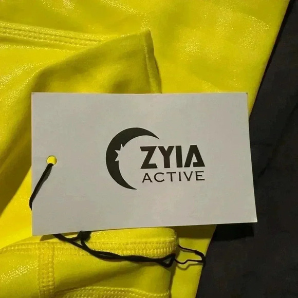 Zyia Active Neon Yellow Metallic Pocket Light N Tight NWT P3 - Picture 5 of 5